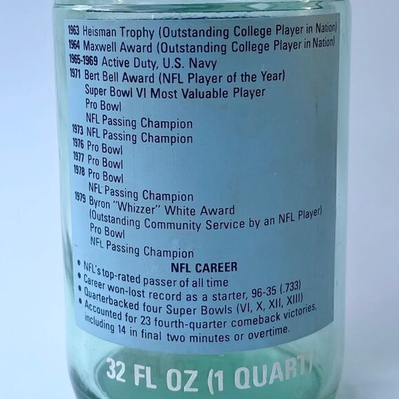 1970’s Sugar Free DrPepper Roger Staubach Dallas Cowboys Commemorative Bottle - Picture 8 of 16